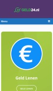 How geld24.nl looks like on a mobile device such as an iPhone.