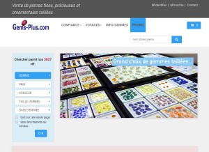 How gems-plus.com looks like on a tablet such as an iPad.