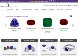 How gemsny.com looks like on a tablet such as an iPad.