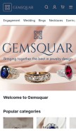 How gemsquar.com looks like on a mobile device such as an iPhone.