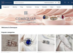 How gemsquar.com looks like on a tablet such as an iPad.