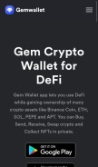 How gemwallet.com looks like on a mobile device such as an iPhone.