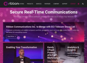 How genband.com looks like on a tablet such as an iPad.