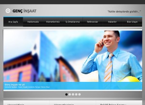 How gencinsaatltd.com.tr looks like on a tablet such as an iPad.