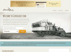 How genealogy.com looks like on a tablet such as an iPad.