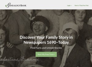 How genealogybank.com looks like on a tablet such as an iPad.