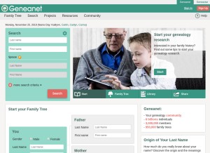 How geneanet.org looks like on a tablet such as an iPad.