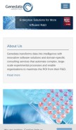 How genedata.com looks like on a mobile device such as an iPhone.