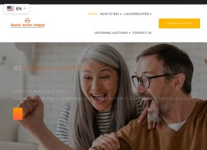 How generalauction.com looks like on a tablet such as an iPad.