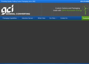 How generalconverting.com looks like on a tablet such as an iPad.