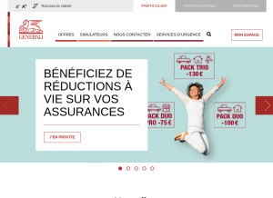 How generali.fr looks like on a tablet such as an iPad.