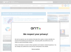 How generation-nt.com looks like on a tablet such as an iPad.