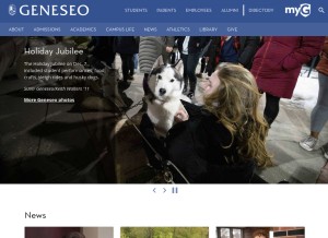 How geneseo.edu looks like on a tablet such as an iPad.