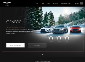 How genesis.com looks like on a tablet such as an iPad.