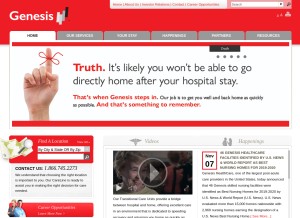 How genesishcc.com looks like on a tablet such as an iPad.