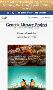 How geneticliteracyproject.org looks like on a mobile device such as an iPhone.