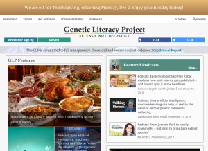 How geneticliteracyproject.org looks like on a tablet such as an iPad.