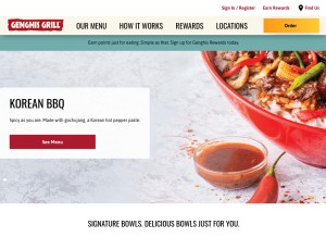 How genghisgrill.com looks like on a tablet such as an iPad.