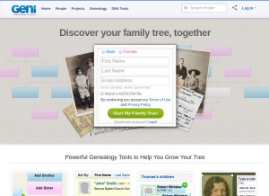 How geni.com looks like on a tablet such as an iPad.
