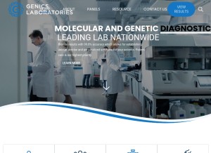 How genicslabs.com looks like on a tablet such as an iPad.