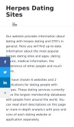 How genitalherpesdatingsites.org looks like on a mobile device such as an iPhone.