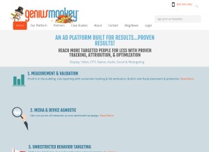 How geniusmonkey.com looks like on a tablet such as an iPad.