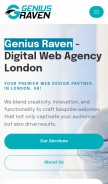 How geniusraven.com looks like on a mobile device such as an iPhone.