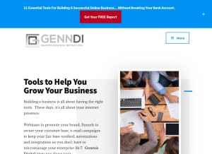 How genndi.com looks like on a tablet such as an iPad.