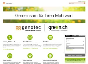 How genotec.ch looks like on a tablet such as an iPad.