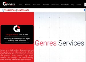 How genres.co.in looks like on a tablet such as an iPad.