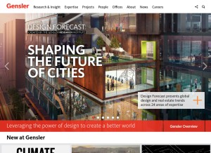 How gensler.com looks like on a tablet such as an iPad.