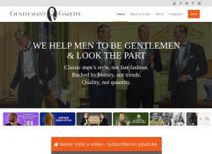 How gentlemansgazette.com looks like on a tablet such as an iPad.