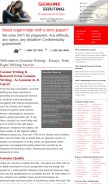 How genuinewriting.com looks like on a mobile device such as an iPhone.