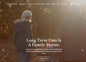 How genworth.com looks like on a tablet such as an iPad.