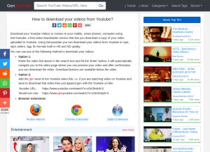 How genyoutube.net looks like on a tablet such as an iPad.