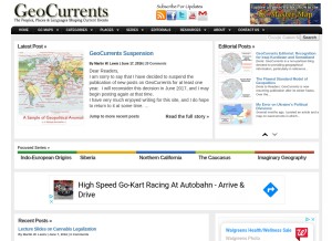 How geocurrents.info looks like on a tablet such as an iPad.