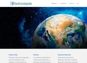 How geoenciclopedia.com looks like on a tablet such as an iPad.