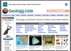 How geology.com looks like on a tablet such as an iPad.