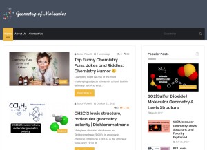 How geometryofmolecules.com looks like on a tablet such as an iPad.