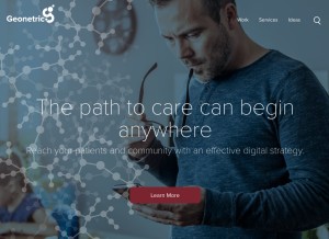 How geonetric.com looks like on a tablet such as an iPad.