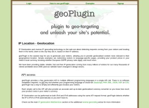 How geoplugin.net looks like on a tablet such as an iPad.