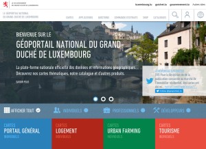 How geoportail.lu looks like on a tablet such as an iPad.