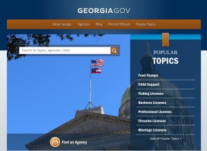 How georgia.gov looks like on a tablet such as an iPad.