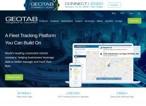 How geotab.com looks like on a tablet such as an iPad.