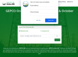How gepcoonlinebil.pk looks like on a tablet such as an iPad.