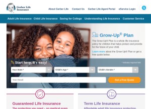 How gerberlife.com looks like on a tablet such as an iPad.