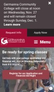 How germanna.edu looks like on a mobile device such as an iPhone.