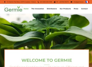 How germie.eu looks like on a tablet such as an iPad.