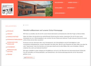 How gesamtschule-muelfort.de looks like on a tablet such as an iPad.