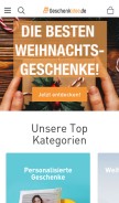 How geschenkidee.de looks like on a mobile device such as an iPhone.